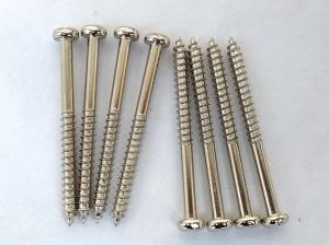 8 BASS GUITAR PICKUP SCREWS CHROME